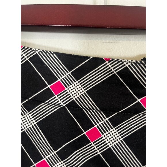 Academia Plaid Mini Skirt Black 12 Skater Grunge Festival Concert Artsy Chic 80s - Picture 5 of 9